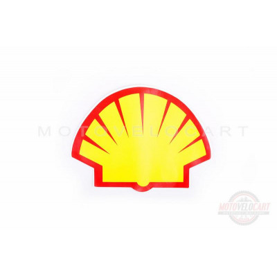 Наклейка логотип "SHELL" (13x9см, красно-оранжевая) (#0347) Наклейка логотип "SHELL" (13x9см, красно-оранжевая) (#0347)