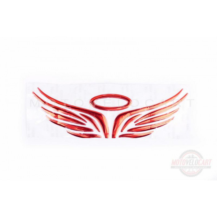Наклейка   шильдик   MOTOANGEL   (17x5см, алюминий, красный)   (#4729)