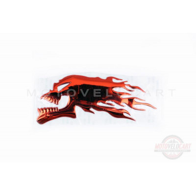 Наклейка   шильдик   FIRESKULL   (14x5см, алюминий, красный)   (#4744)