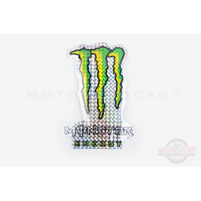 Наклейка   логотип   MONSTER ENERGY   (12x17см, голограмма)   (#7312A)
