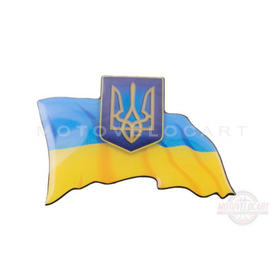 Наклейка герб на флаге Украины (9,5x7см, силикон) (#1) (#SEA) Наклейка герб на флаге Украины (9,5x7см, силикон) (#1) (#SEA)