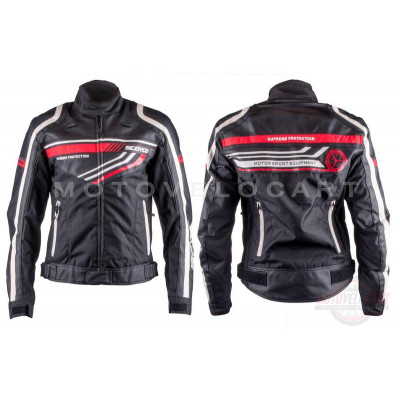 Мотокуртка текстиль "SCOYCO" (size:L, черная, mod:JK37)