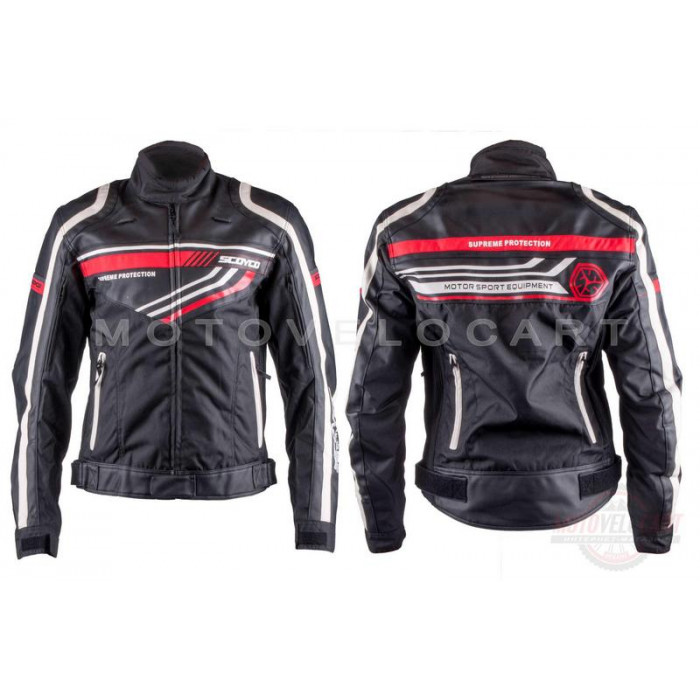 Мотокуртка текстиль "SCOYCO" (size:L, черная, mod:JK37)
