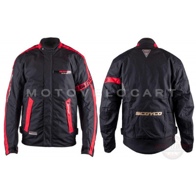 Мотокуртка текстиль "SCOYCO" (size:XL, черно-красная, mod:JK34)