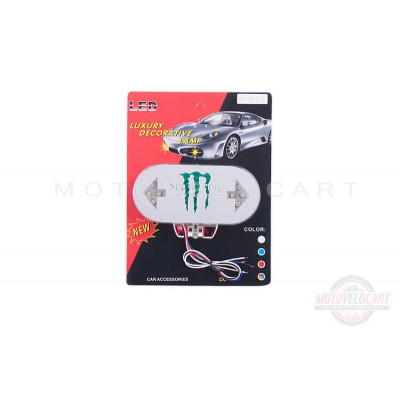 Стоп-сигнал диодный с поворотами (в сборе) универсальный (синие, MONSTER ENERGY) (mod:JC-605) "JCAA" Стоп-сигнал диодный с поворотами (в сборе) универсальный (синие, MONSTER ENERGY) (mod:JC-605) "JCAA"