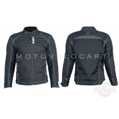 Мотокуртка   (кожзам) (черная, усиление на плечах, груди size L)