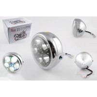 Фара светодиодная круглая (крепеж 165mm, многоцветная подсветка, металл) "Feili" Фара светодиодная круглая (крепеж 165mm, многоцветная подсветка, металл) "Feili"