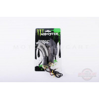 Повороты светодиодные (пара)   изогнутые   (черные, прозрачные, 21 диод)   "MONSTER ENERGY"