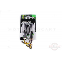 Повороты светодиодные (пара) стреловидные (черные, прозрачные, 11 диодов) "MONSTER ENERGY" Повороты светодиодные (пара) стреловидные (черные, прозрачные, 11 диодов) "MONSTER ENERGY"
