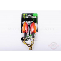 Повороты светодиодные (пара)   стреловидные   (красные, желтое стекло, 11 диодов)   "MONSTER ENERGY"