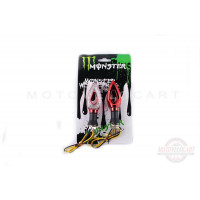 Повороты светодиодные (пара)   стреловидные   (красные, прозрачные)   "MONSTER ENERGY"