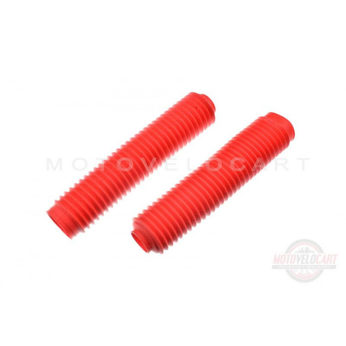 Гофры передней вилки (пара)   универсальные   L-330mm, d-40mm, D-55mm   (красные)   MZK