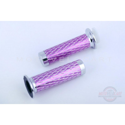Ручки руля чешуя сиреневые (L-140mm, D-50mm) DVK, пара Ручки руля чешуя сиреневые (L-140mm, D-50mm) DVK, пара