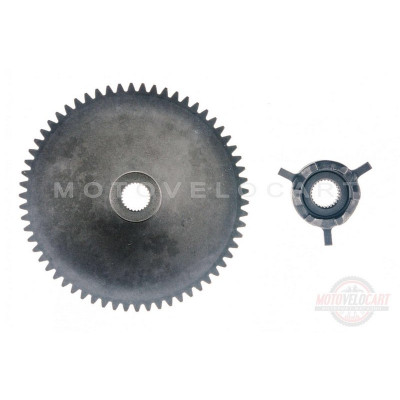Щека вариатора неподвижная 4T GY6 50 (+ведомая часть храповика, крыльчатка) STEEL MARK, шт Щека вариатора неподвижная 4T GY6 50 (+ведомая часть храповика, крыльчатка) STEEL MARK, шт