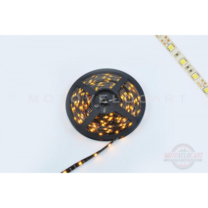 Лента светодиодная SMD 5050   (желтая, влагостойкая, 30 крист/1м, бухта 5м)  