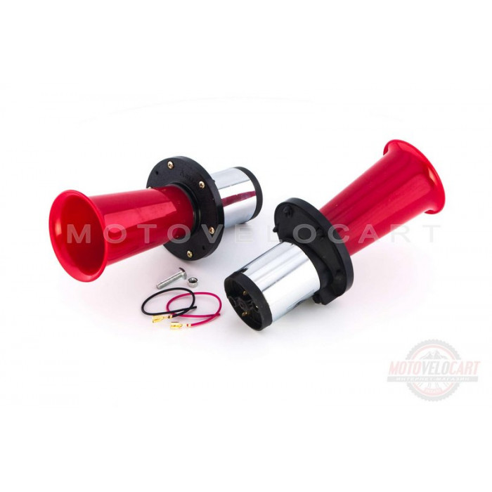 Сигнал 12V   пневматический с компрессором красный   HORN, шт