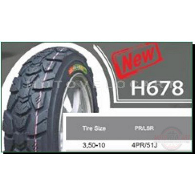 Мотошина   3,50 -10   TL (H-678 Chao Yang  NEW, беcкамерная)   LTK, шт