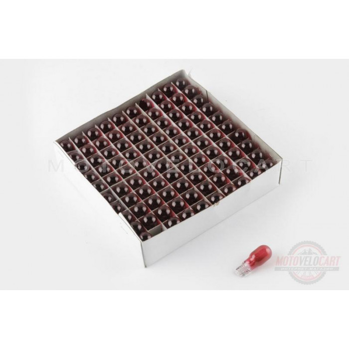 Лампа Т15 (безцокольная)   12V 10W   (поворот, красная)   "FL"