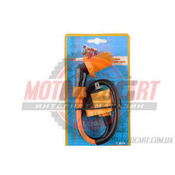 Катушка зажигания (тюнинг)   4T GY6 50-150, Honda DIO   (оранжевая)   FIRE FLAME, шт
