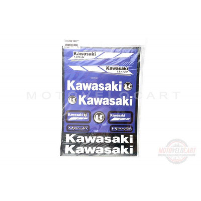 Наклейки (набор) "KAWASAKI" (32х23см, синие) (#6000B) Наклейки (набор) "KAWASAKI" (32х23см, синие) (#6000B)