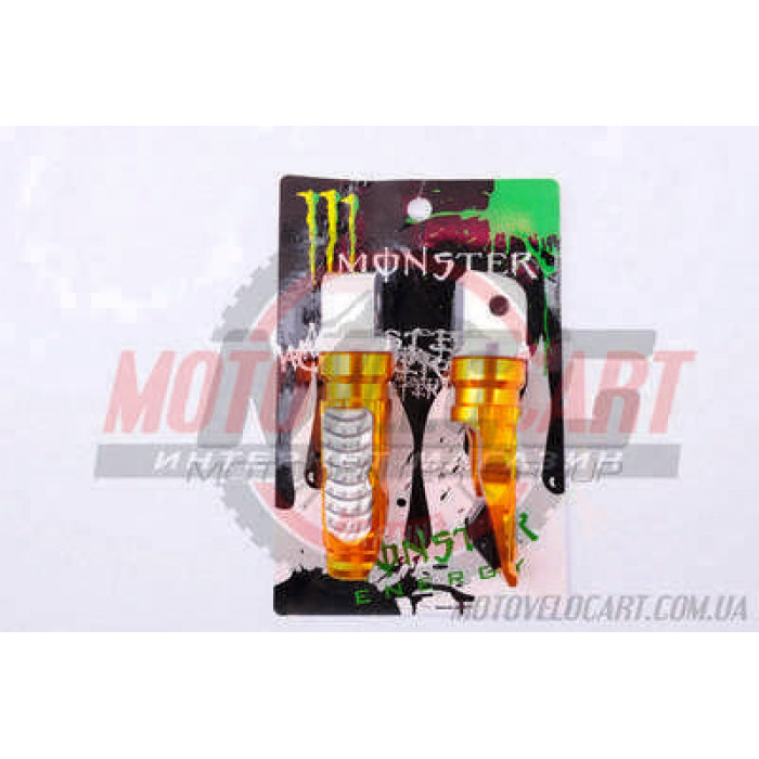 Подножки пассажирские "MONSTER ENERGY" (mod:1, желтые)