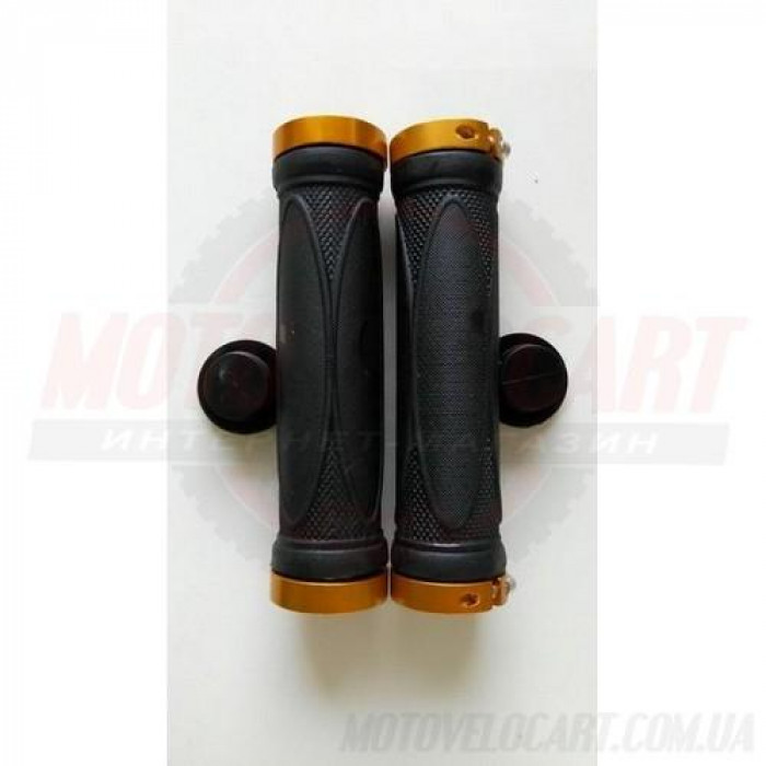 Грипсы резиновые вело с замками, 130mm Gold Locks Grips "MD"