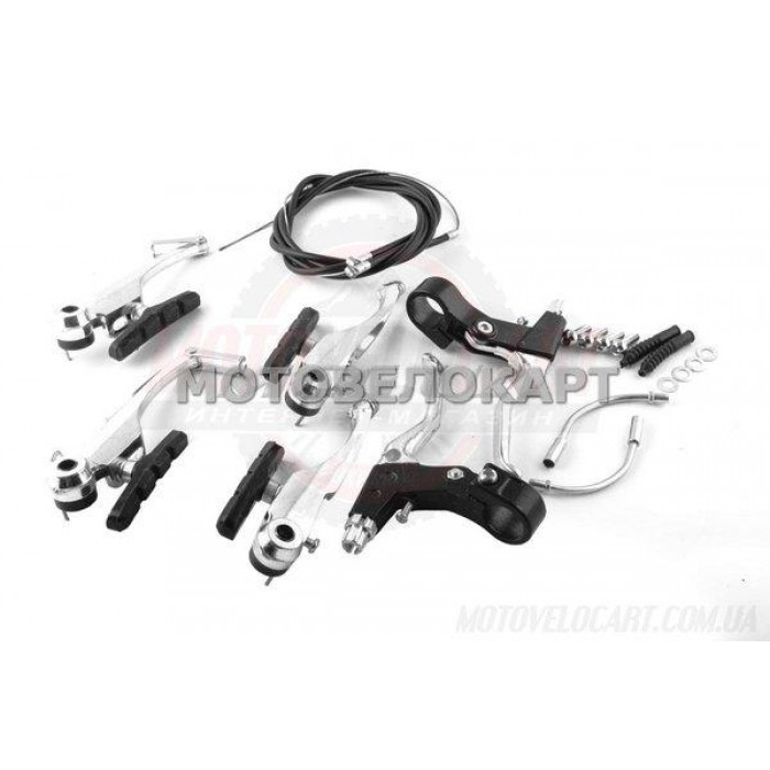 Тормозная система велосипедная   (ободная) (V-brake) (+2 ручки, +2 троса L-1123/720mm)   BDRK, компл.
