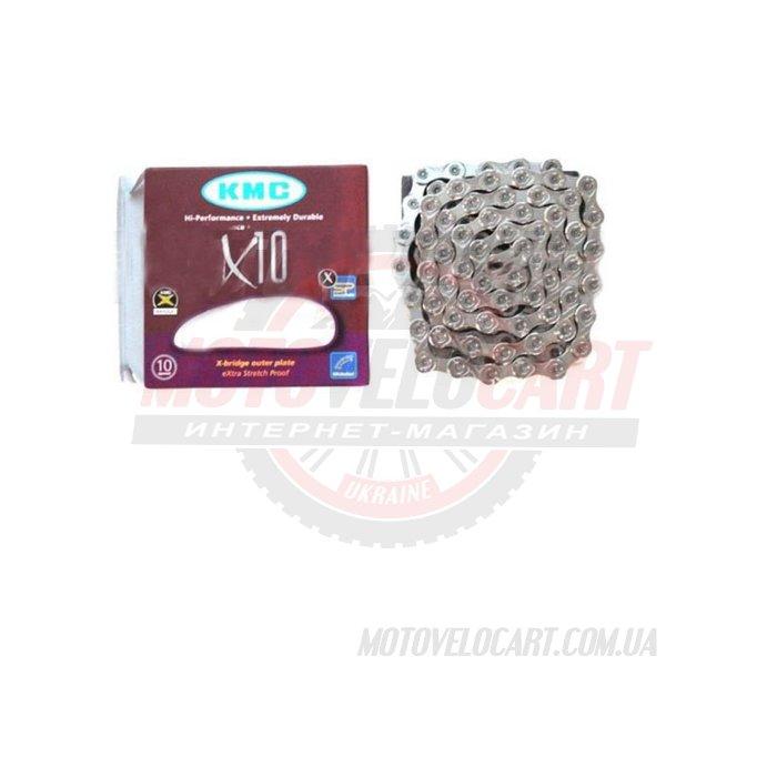 Цепь горная КМС Х10 1/2"x3/32 (хромированная, с замком, 10 скоростей, 116 звеньев) "КБ" (КБ-0991)