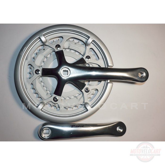 Шатун система, разборная PROWHEEL SOLID, алюминиевая mod:330P 30-42-52(23) серебро (#MD)