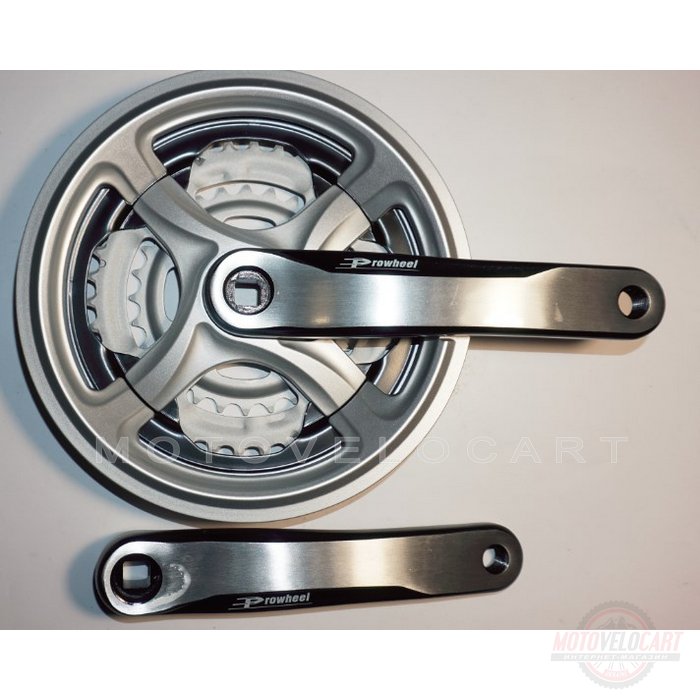 Шатун система, PROWHEEL, алюминиевая mod:CN99 28-38-48 зуб (10) , черно-серый (#MD)