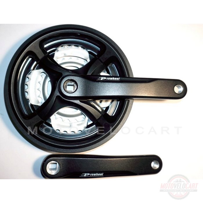Шатун система, PROWHEEL, алюминиевая mod:CN99 28-38-48 зуб (08) , черный (#MD)