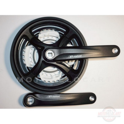 Шатун система, PROWHEEL, алюминиевая mod:CM99 28-38-48 зубов (07) , черный (#MD)