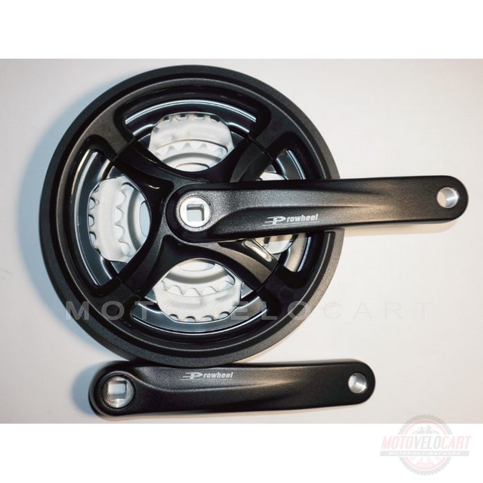 Шатун система, PROWHEEL, алюминиевая mod:CM99 28-38-48 зубов (07) , черный (#MD)
