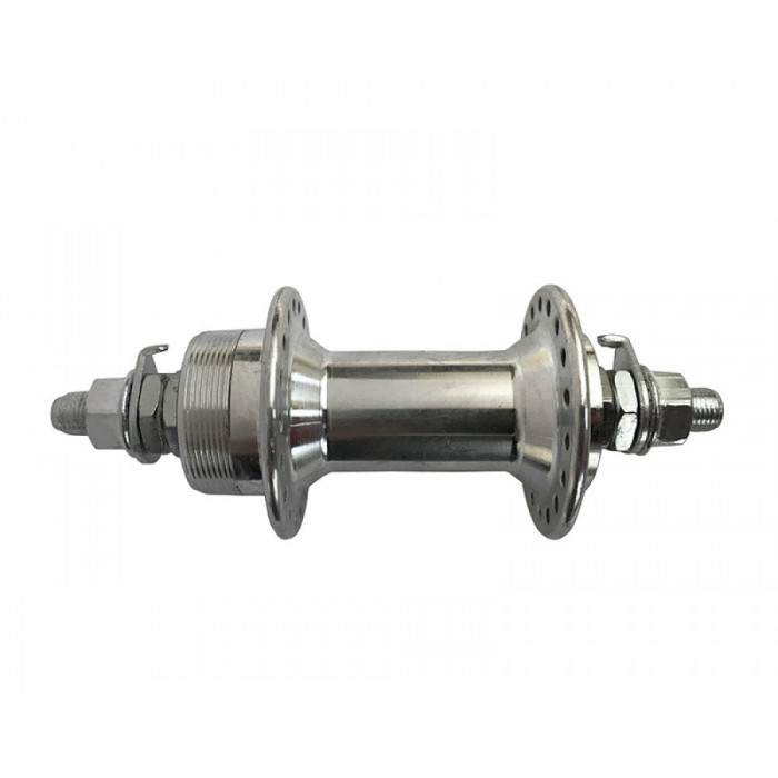 Втулка алюминиевая передняя на промподшипнике ( Disc-Brake) Silver 36H    Модель: Front D-Brake (Silver)