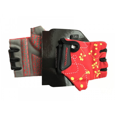 Перчатки детские открытые  Benotto LCL-K6596(Red/Grey)