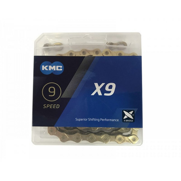 Цепь KMC X9 1/2"х 3/32"х114 зв.Gold/Gold Цепь KMC X9 1/2"х 3/32"х114 зв.Gold/Gold