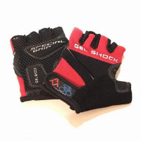Перчатки вело "Gel Shock" (без пальцев, гелевые, черно-красные, size:XS)