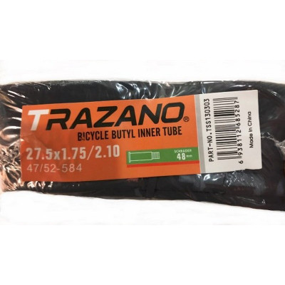 Камера велосипедная 27,5х1.75/2.10 "TRAZANO Butyl Tube" (A.V 48mm)